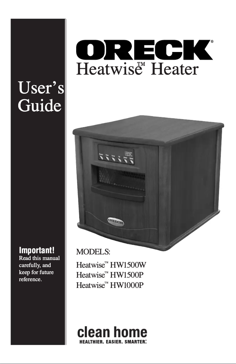 Imagen de la primera página del manual del dispositivo Heatwise HW1500W