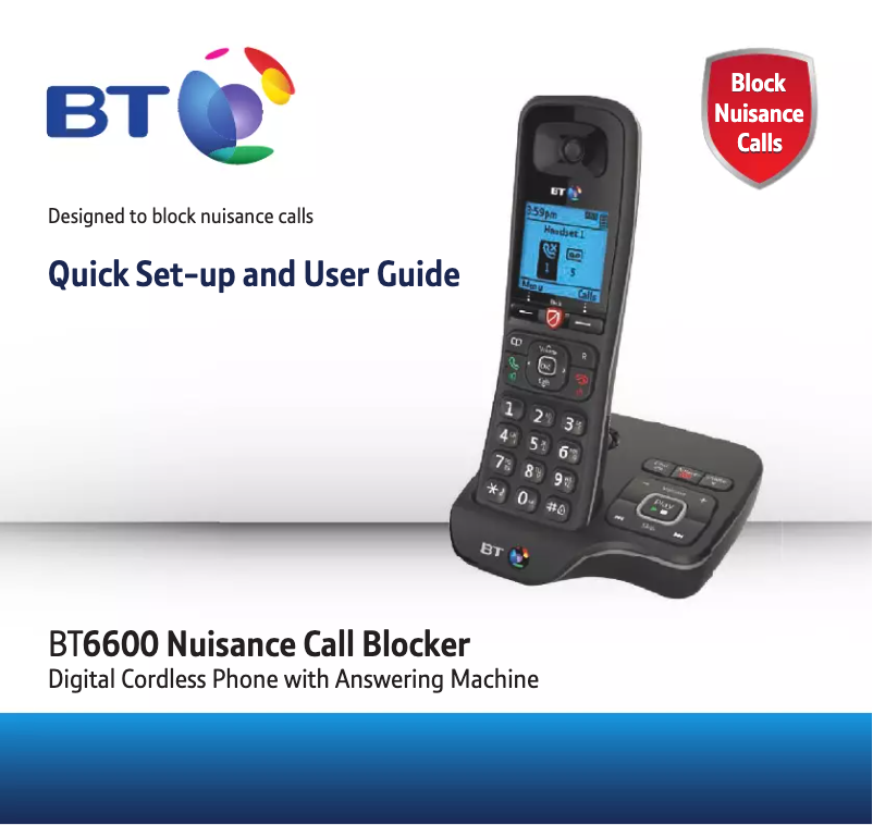 Imagen de la primera página del manual del dispositivo BT 6600 Nuisance Call Blocker Quad