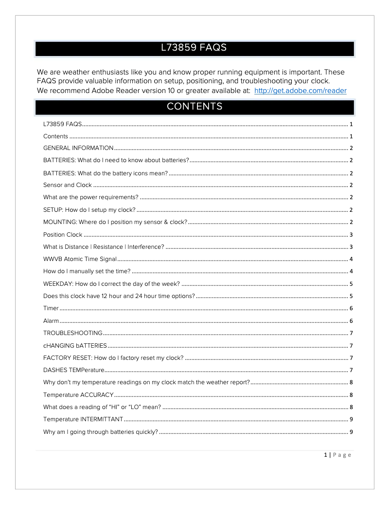 Imagen de la primera página del manual del dispositivo L73859