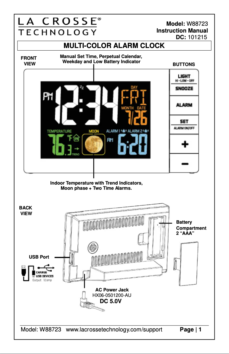 Imagen de la primera página del manual del dispositivo W88723