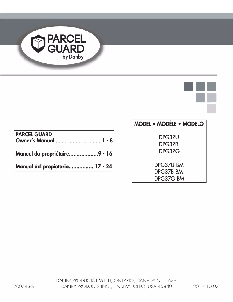 Página 1 del manual Manual de usuario Danby DPG37B