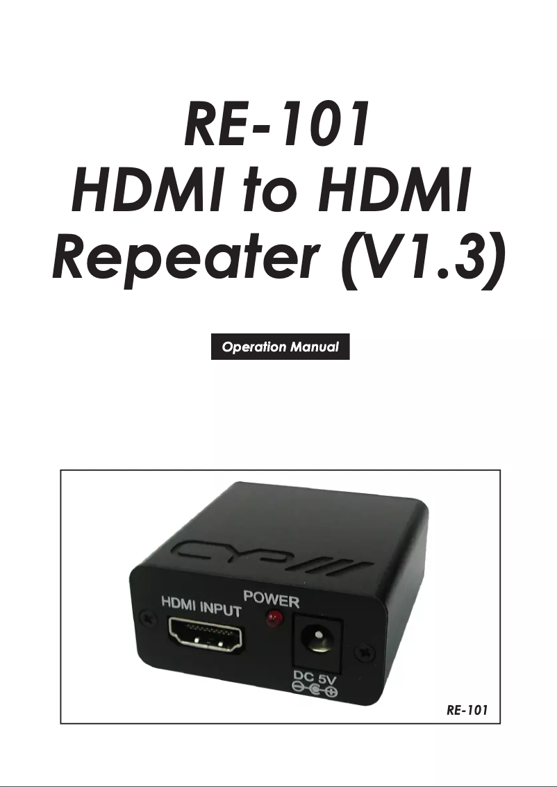 Imagen de la primera página del manual del dispositivo RE-101