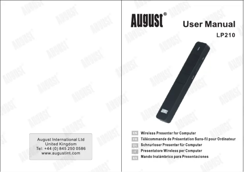 Página 1 del manual Manual de usuario August LP210