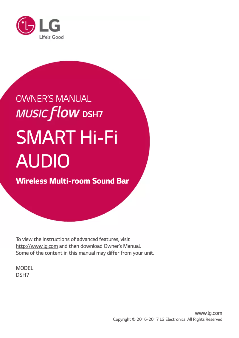Imagen de la primera página del manual del dispositivo DSH7