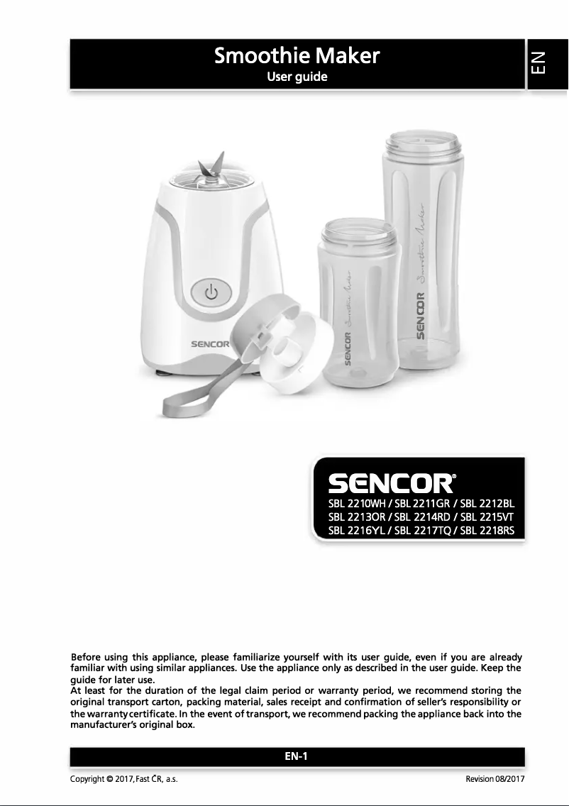 Imagen de la primera página del manual del dispositivo SBL 2213OR