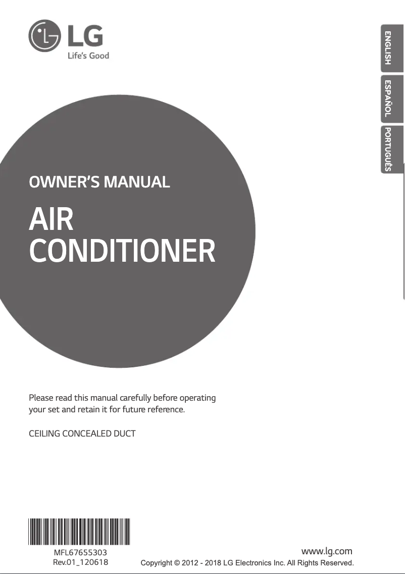 Página nº 1 - Manual de usuario LG AMNW18GM1A0