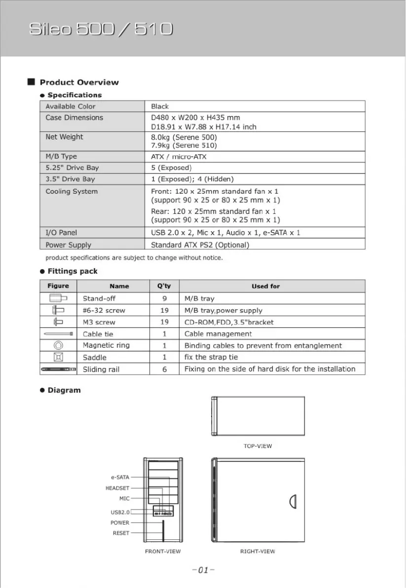 Página 1 del manual Manual de usuario Cooler Master Sileo 500