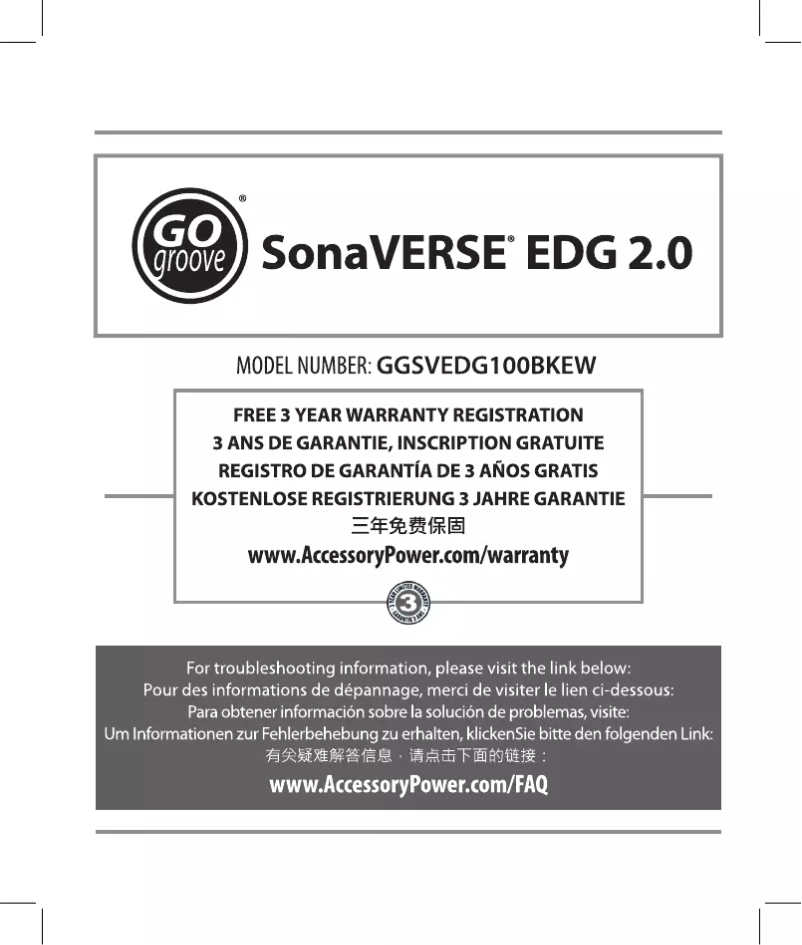 Página nº 1 - Manual de usuario Accessory Power GGSVEDG100BKEW