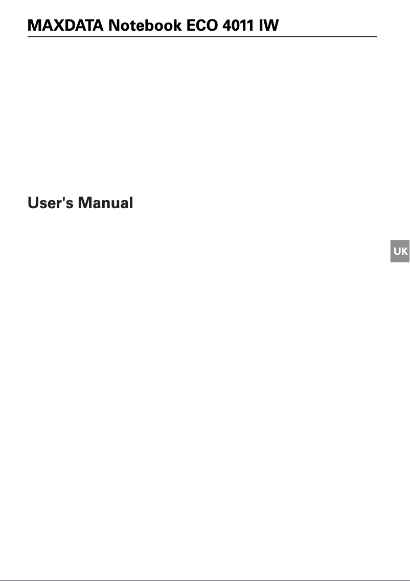 Página 1 del manual Manual de usuario Maxdata ECO 4011 IW