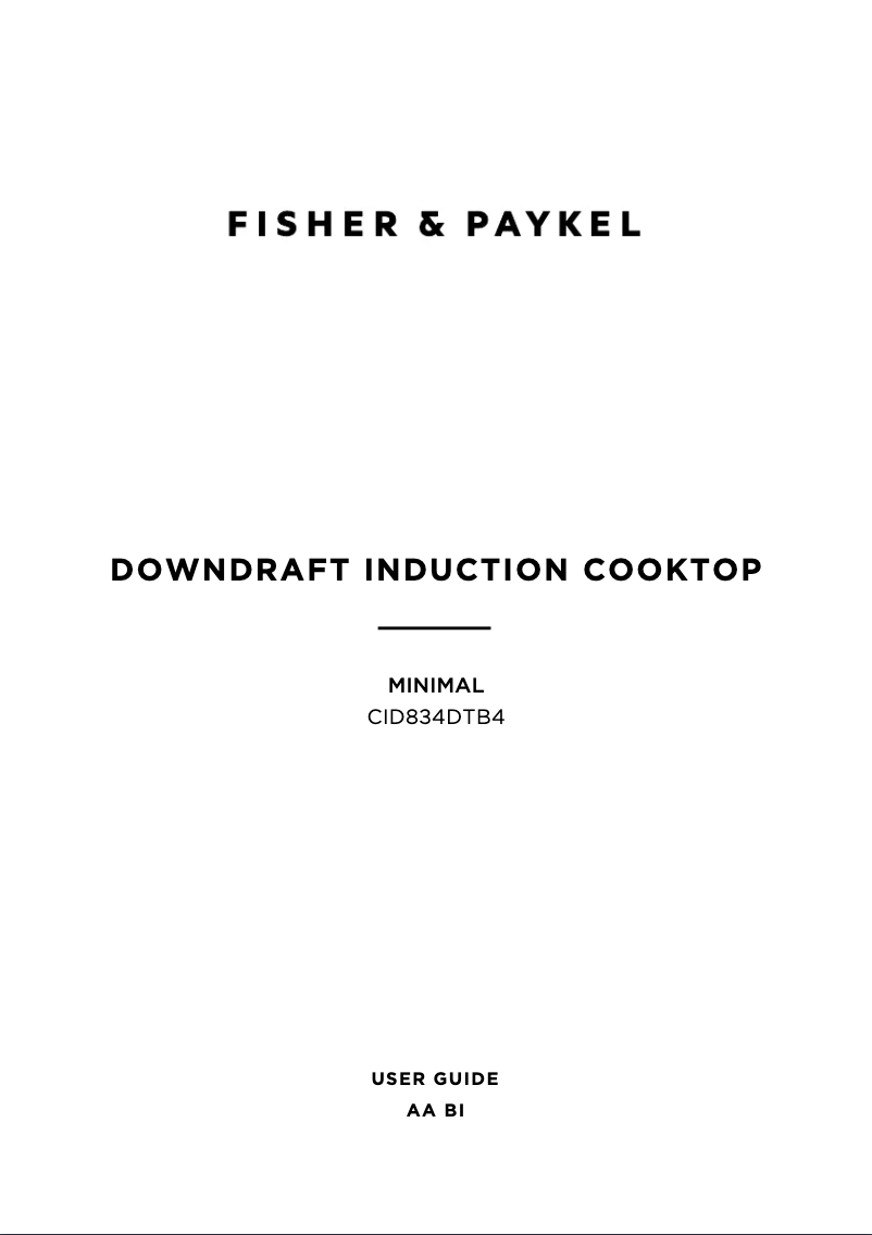Página 1 del manual Manual de usuario Fisher & Paykel CID834DTB4