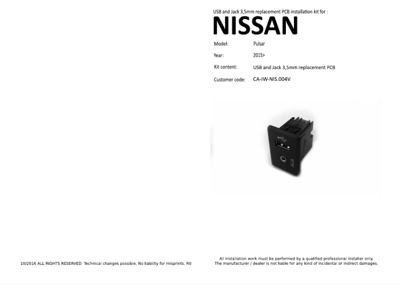 Imagen de la primera página del manual del dispositivo CA-IW-NIS.004V