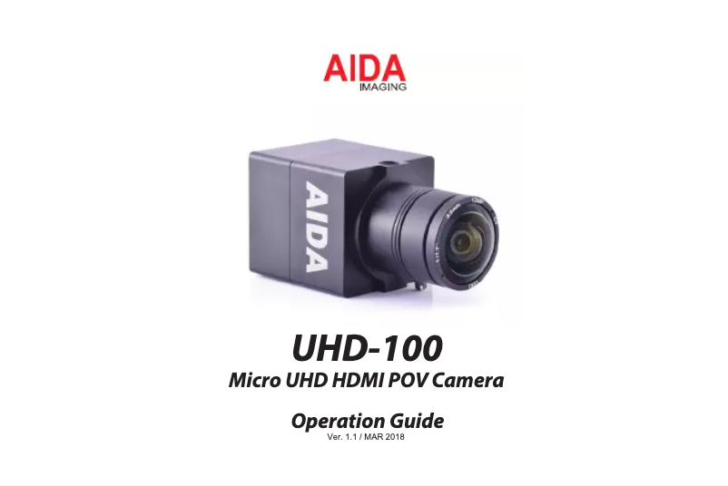 Imagen de la primera página del manual del dispositivo UHD-100A
