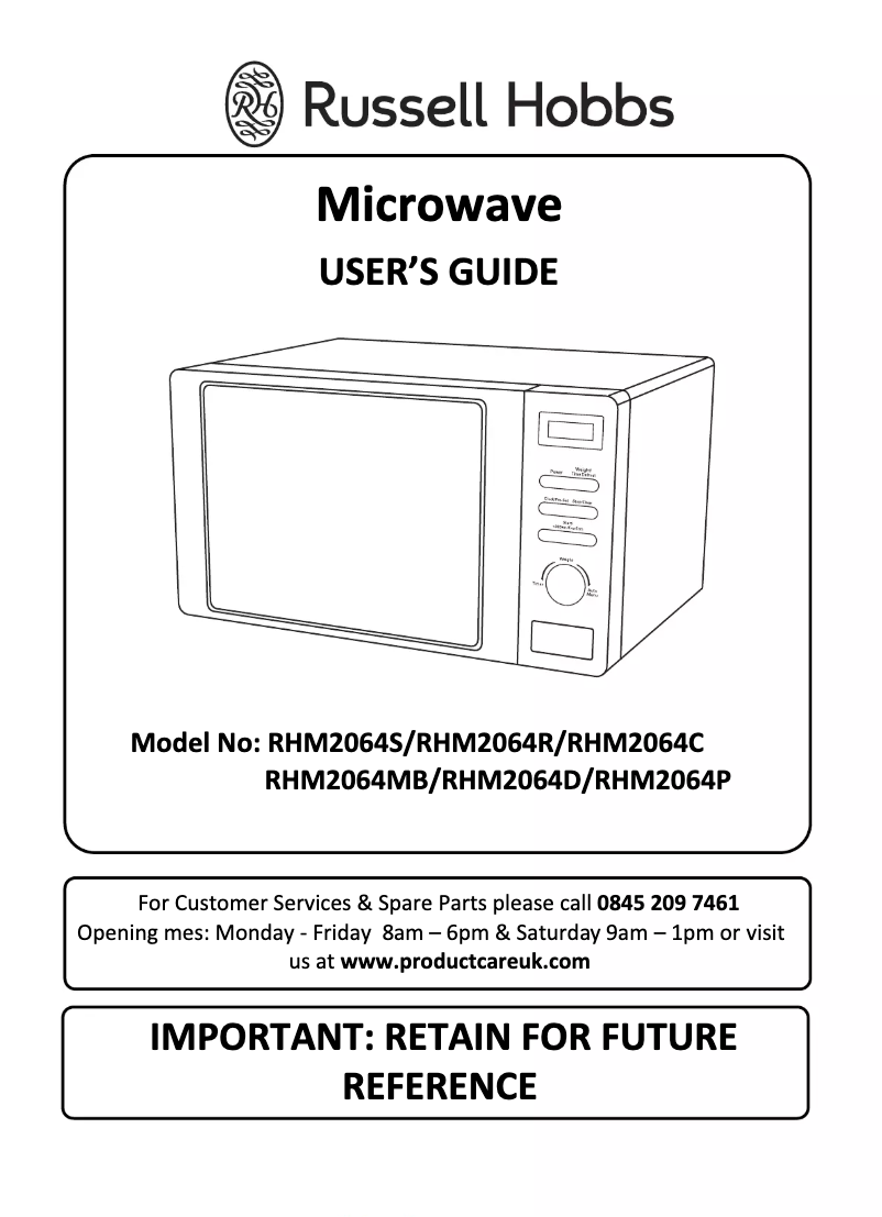 Imagen de la primera página del manual del dispositivo RHM2064G