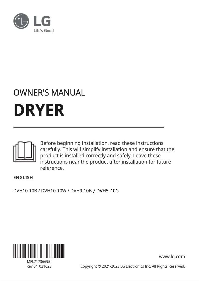Imagen de la primera página del manual del dispositivo DVH9-10B