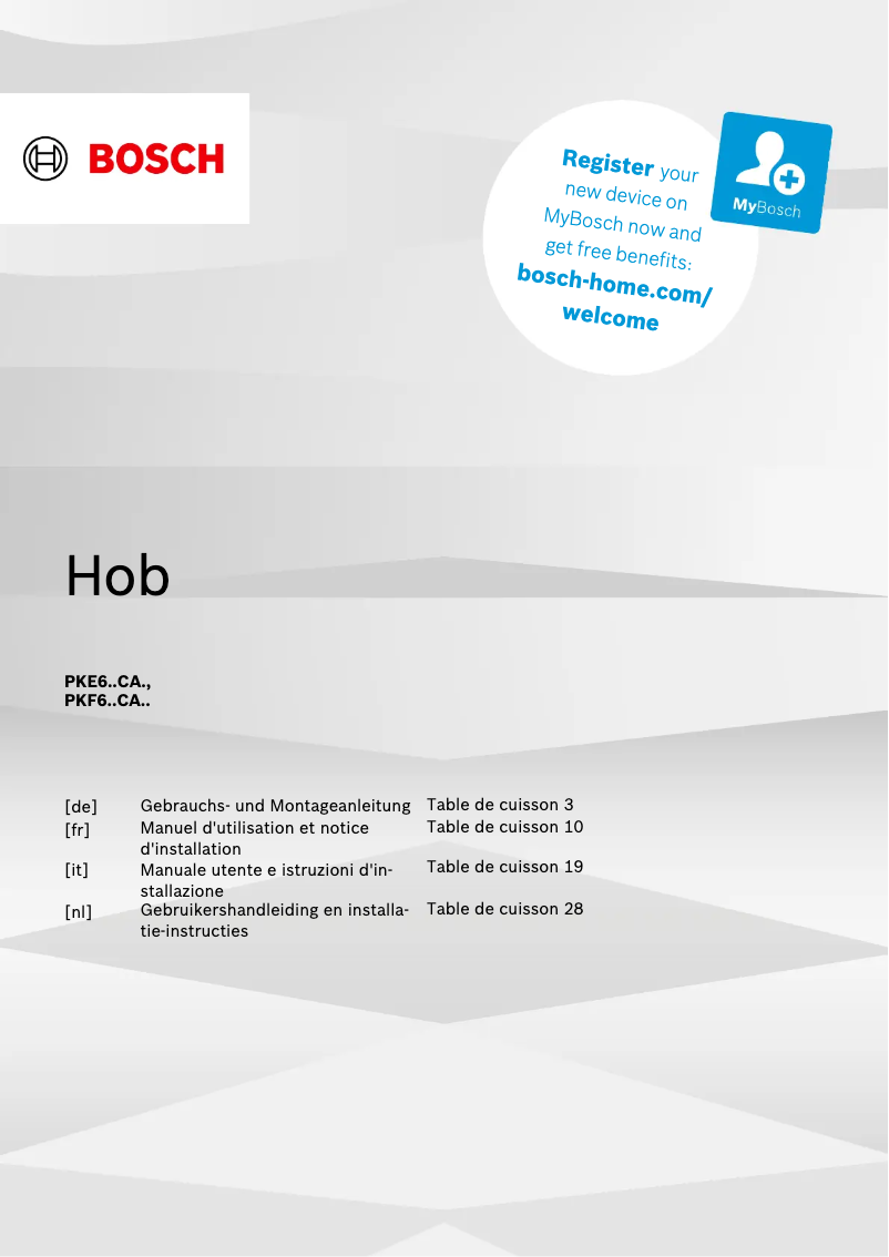 Página nº 1 - Guía de instalación Bosch PKE611CA3E