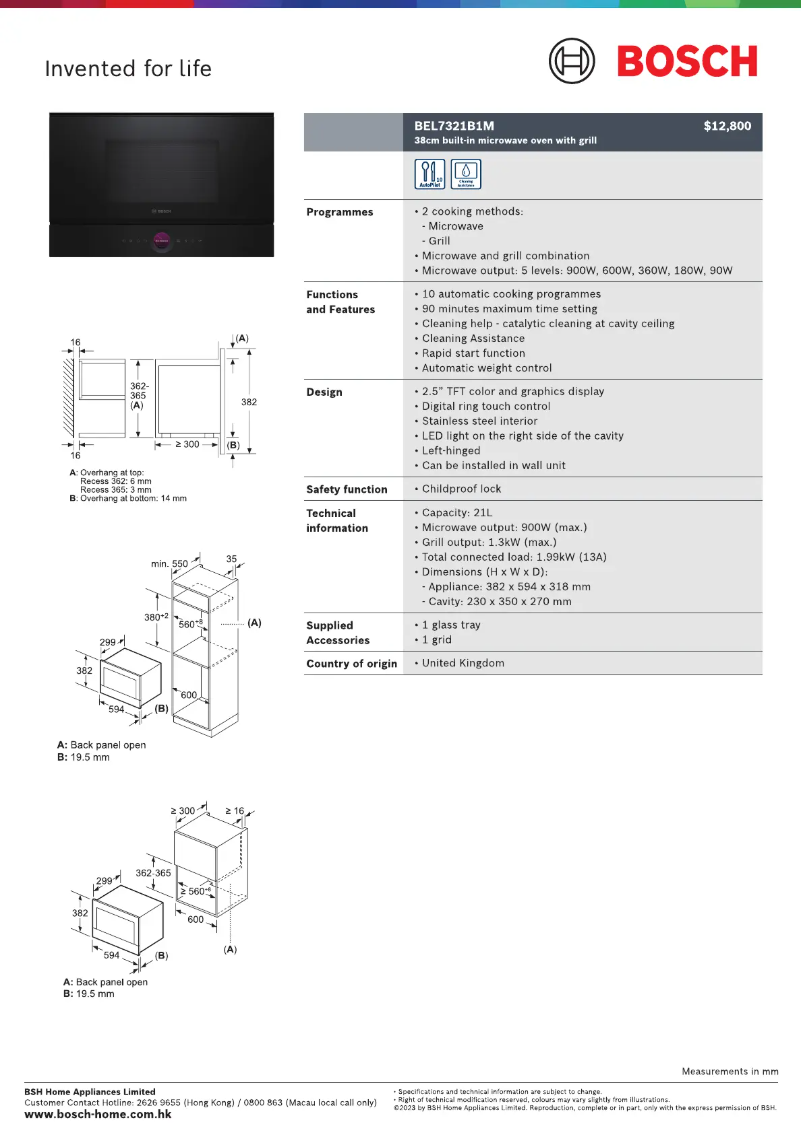 Imagen de la primera página del manual del dispositivo BEL7321B1M