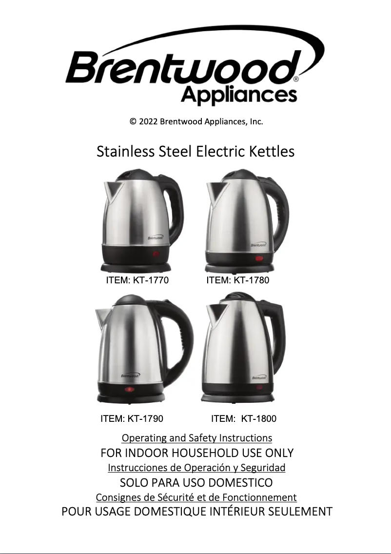 Página 1 del manual Manual de usuario Brentwood KT-1780