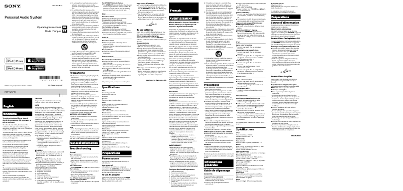 Imagen de la primera página del manual del dispositivo RDP-M7iPN