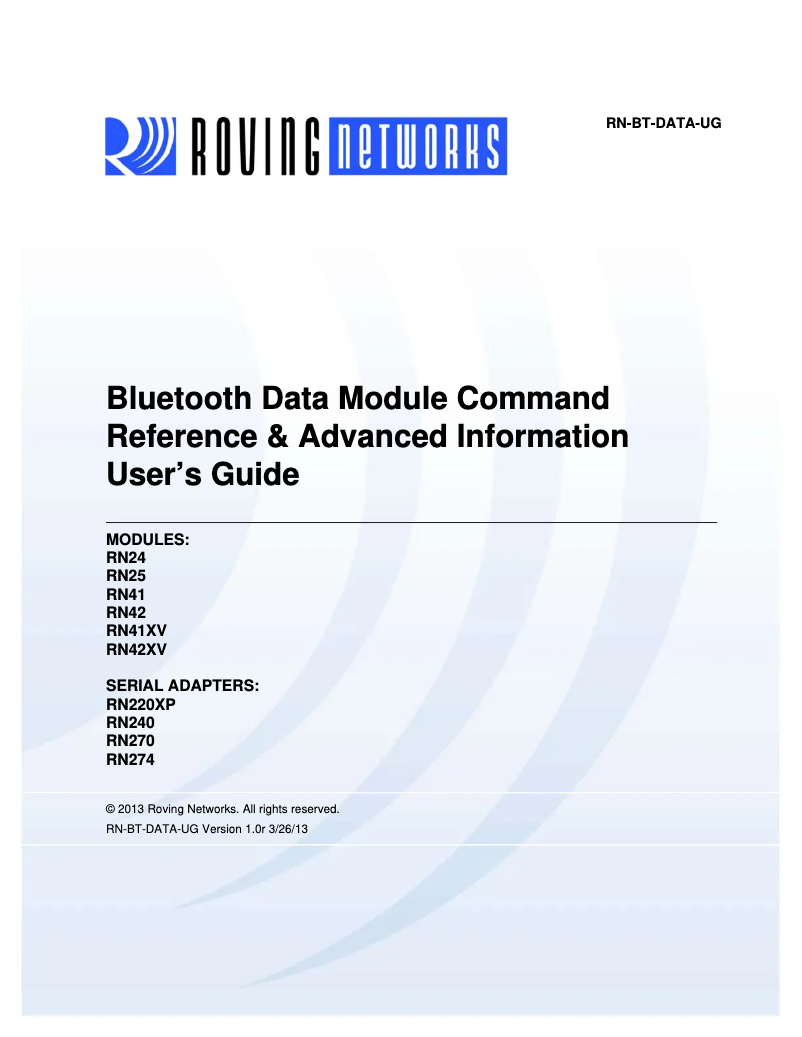 Imagen de la primera página del manual del dispositivo RN270