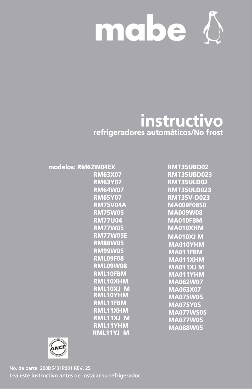 Imagen de la primera página del manual del dispositivo RMT35V-D023