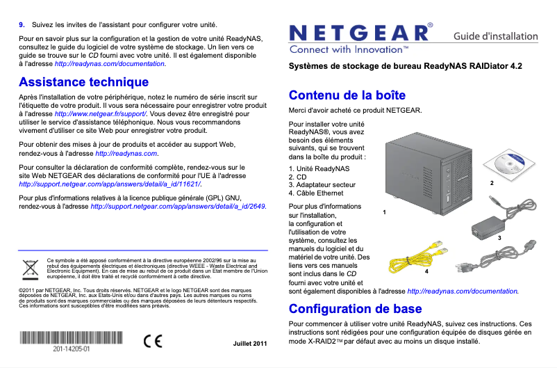 Página 1 del manual Guía de instalación Netgear ReadyNAS RDP6620D