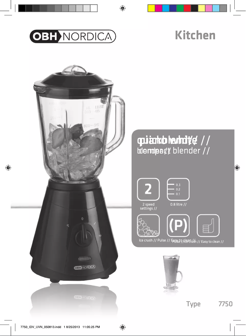 Imagen de la primera página del manual del dispositivo Quickblend 7750