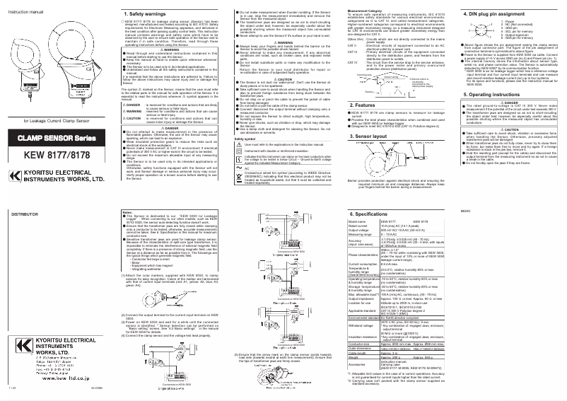 Página 1 del manual Manual de usuario Kyoritsu KEW 8177