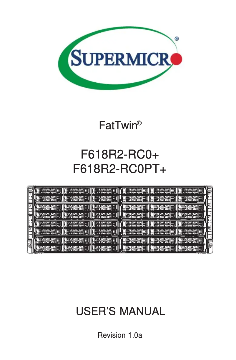 Imagen de la primera página del manual del dispositivo SuperServer F618R2-RC0PT+