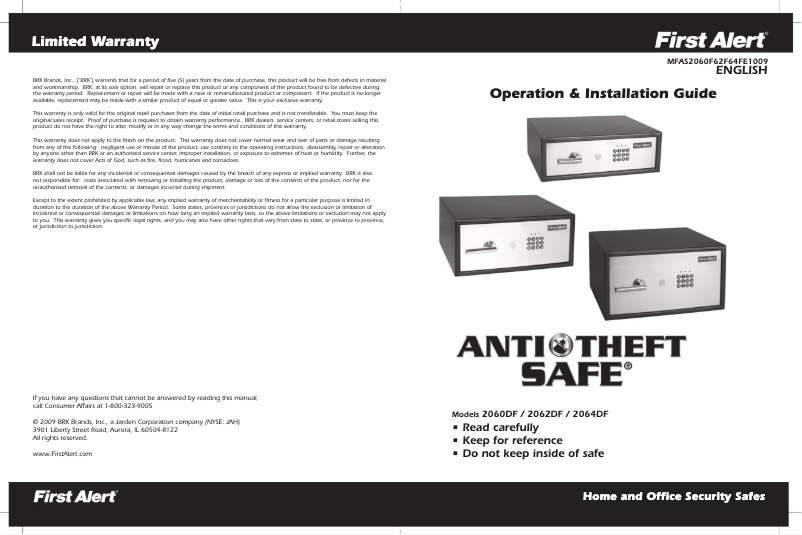 Imagen de la primera página del manual del dispositivo 2060F