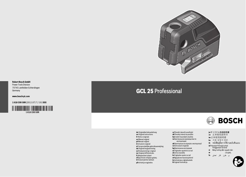 Imagen de la primera página del manual del dispositivo GCL 25 Professional