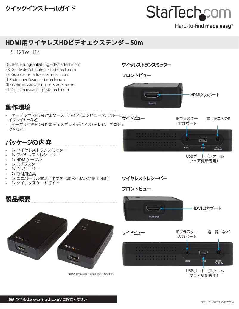 Imagen de la primera página del manual del dispositivo ST121WHD2
