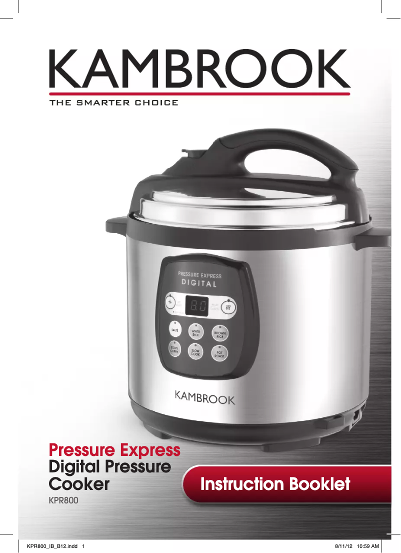 Imagen de la primera página del manual del dispositivo Pressure Express KPR800