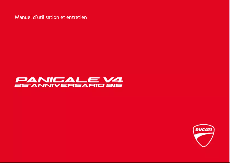 Imagen de la primera página del manual del dispositivo Panigale V4 25° Anniversario 916 (2020)