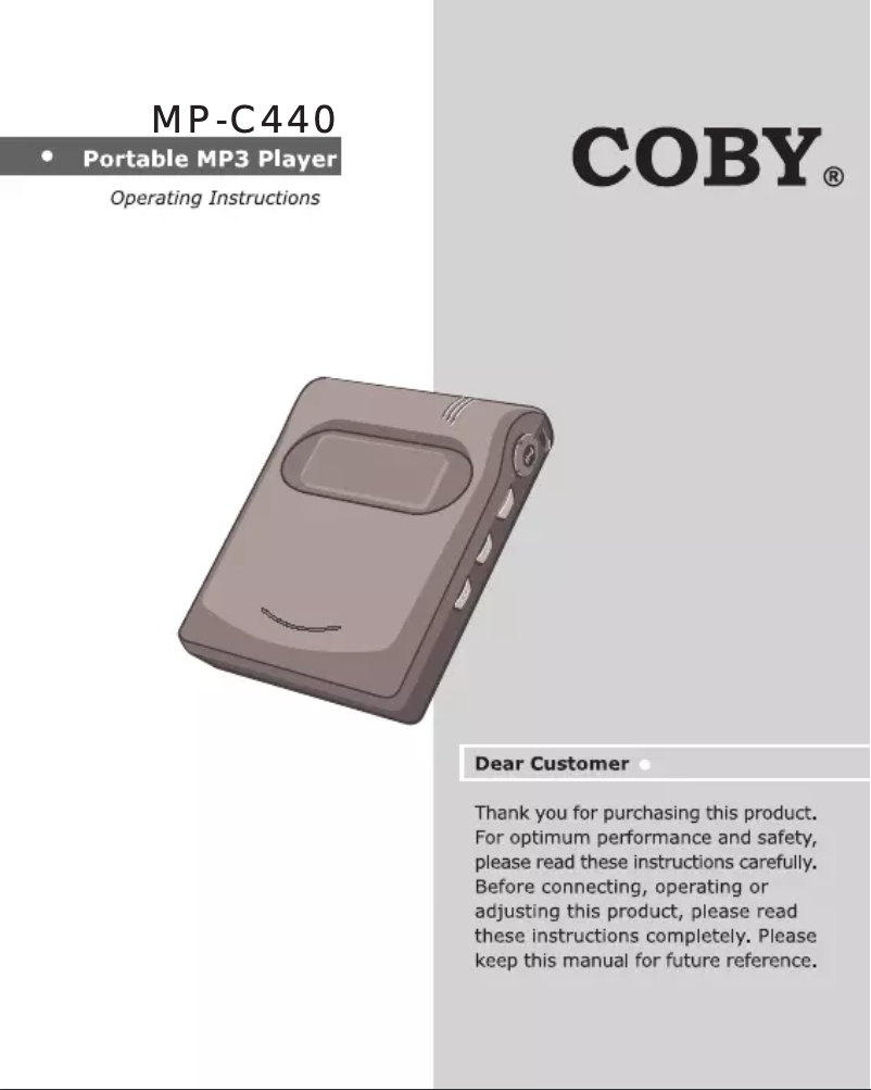 Página 1 del manual Manual de usuario Coby MPC440