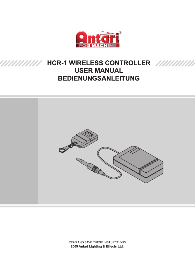 Imagen de la primera página del manual del dispositivo HCR-1