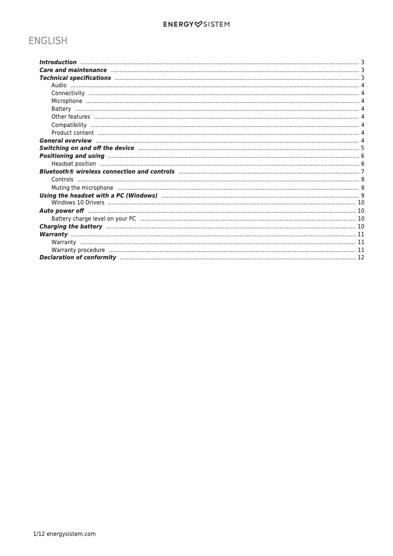 Página 1 del manual Manual de usuario Energy Sistem Office 6