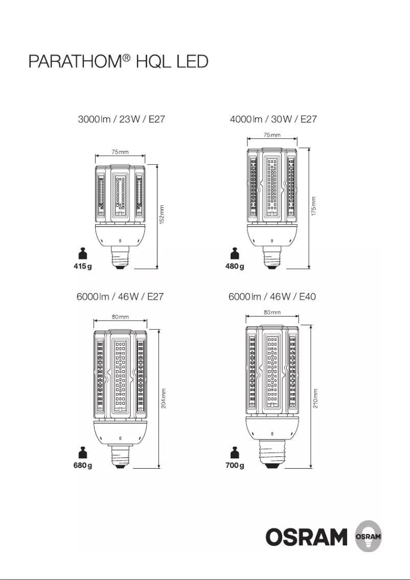 Página 1 del manual Manual de usuario Osram Parathom HQL LED