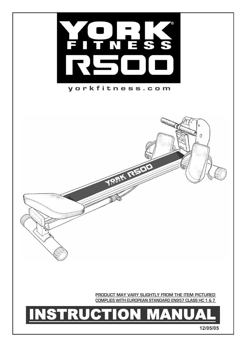Página nº 1 - Manual de usuario York Fitness R500