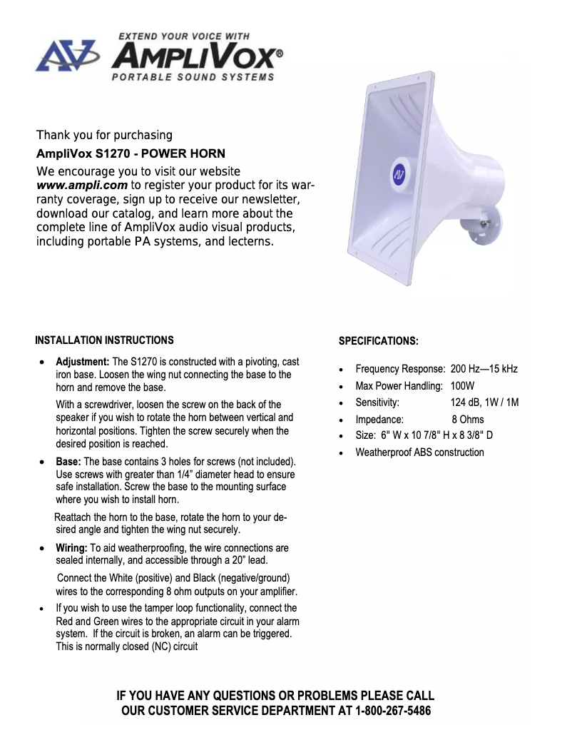 Página 1 del manual Manual de usuario AmpliVox S1270