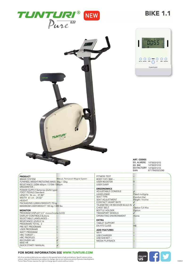 Imagen de la primera página del manual del dispositivo Pure Bike 1.1