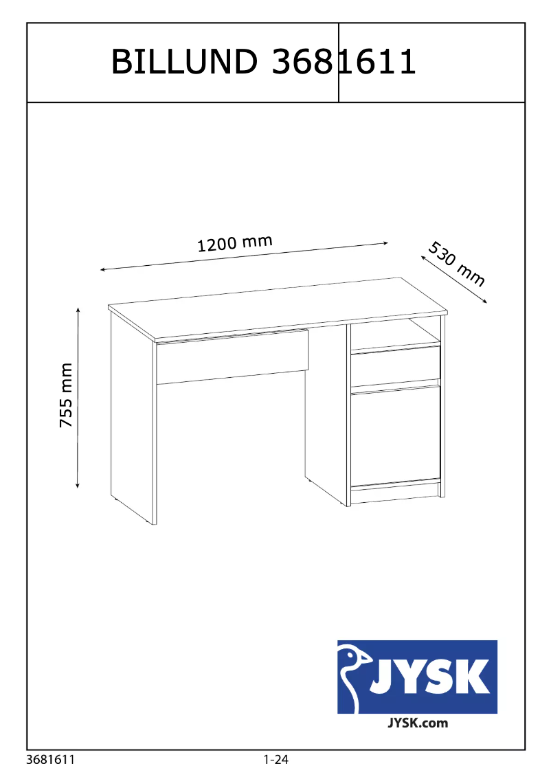 Página 1 del manual Manual de usuario JYSK Billund (53x120x75)