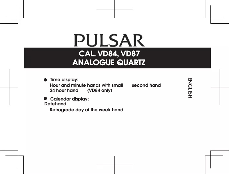 Página nº 1 - Manual de usuario Pulsar VD87