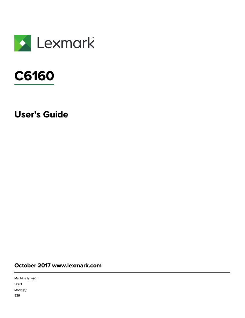 Imagen de la primera página del manual del dispositivo C6160