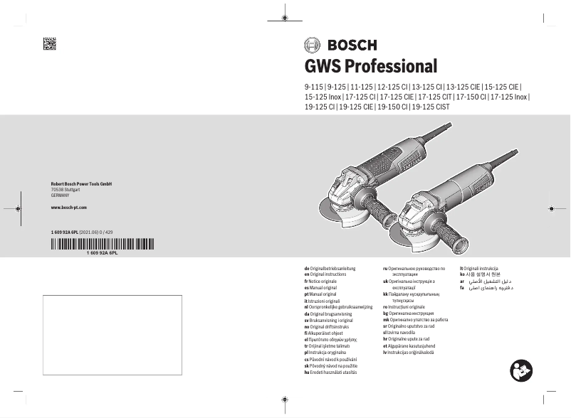 Imagen de la primera página del manual del dispositivo GWS 9-115 Professional