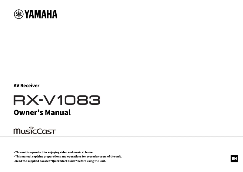 Página 1 del manual Manual de usuario Yamaha RX-V1083