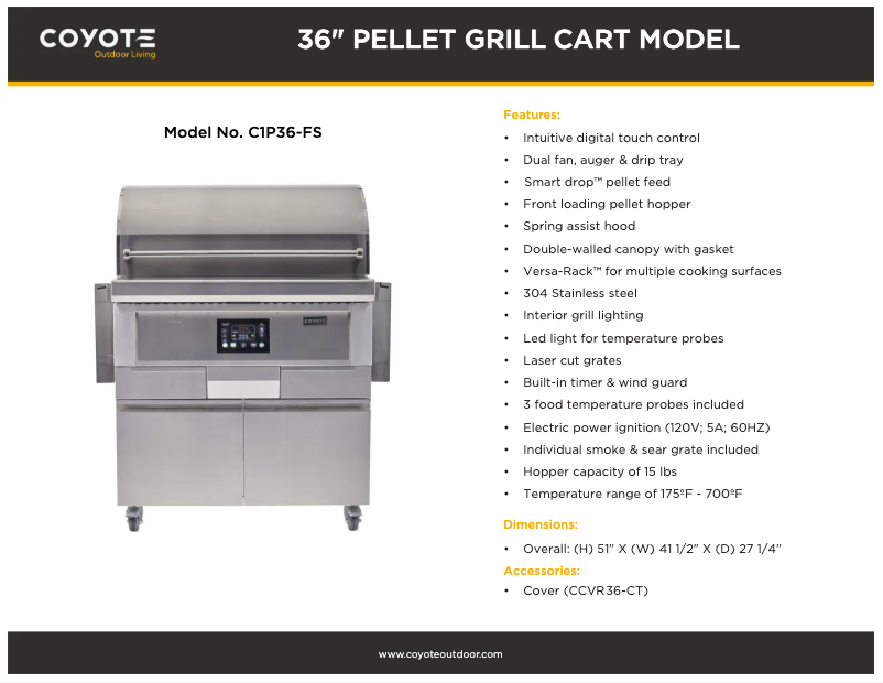 Página 1 del manual Ficha técnica Coyote C1P36-FS