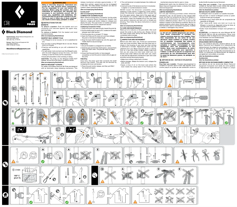 Página 1 del manual Manual de usuario Black Diamond Ski Poles