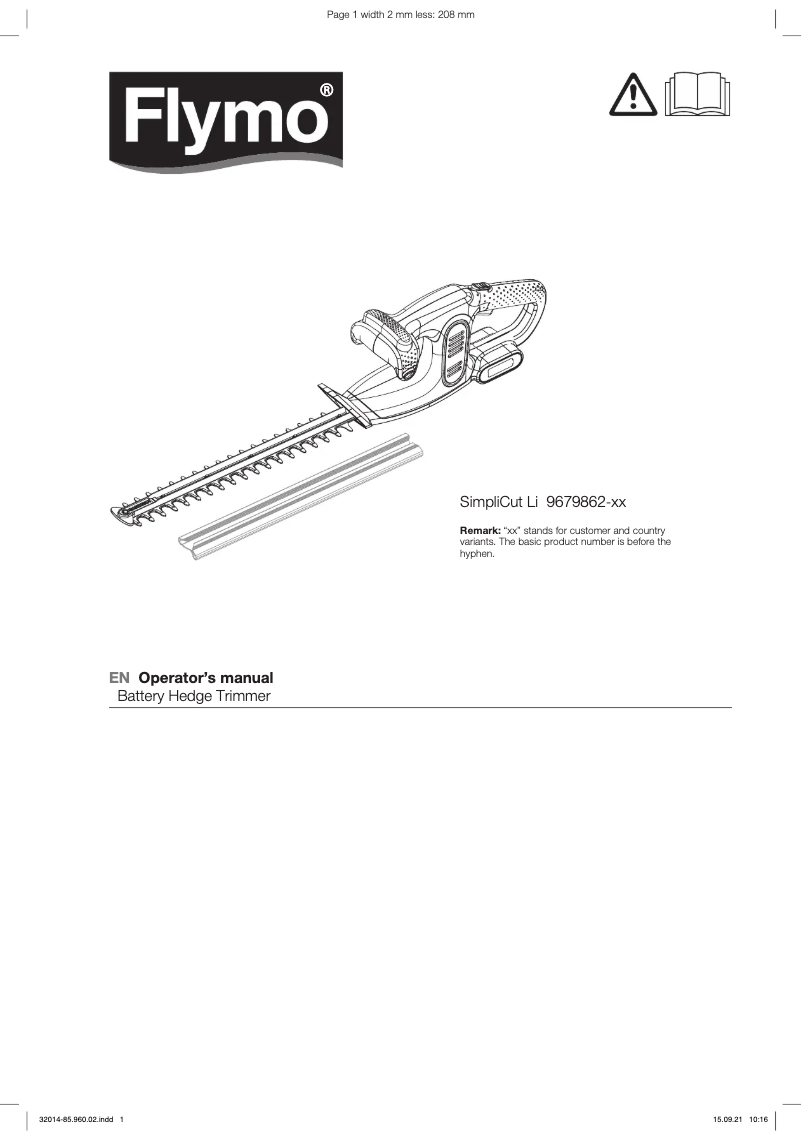 Página 1 del manual Manual de usuario Flymo SimpliCut Li