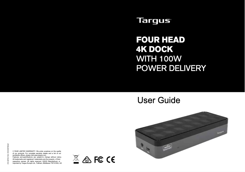 Página 1 del manual Manual de usuario Targus DOCK570EUZ