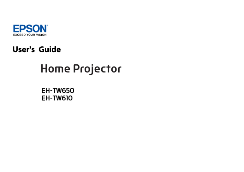 Página 1 del manual Manual de usuario Epson EH-TW610